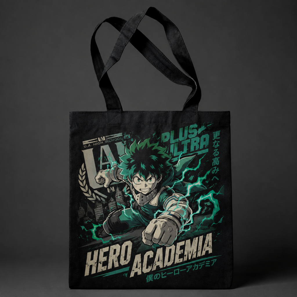 Deku My Hero Academia Anime Canvas Tote Bag - Hero Academia Charge