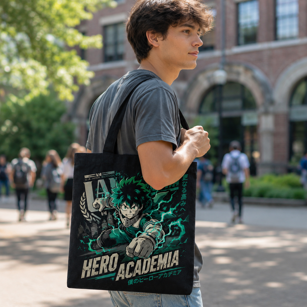 Deku My Hero Academia Anime Canvas Tote Bag - Hero Academia Charge