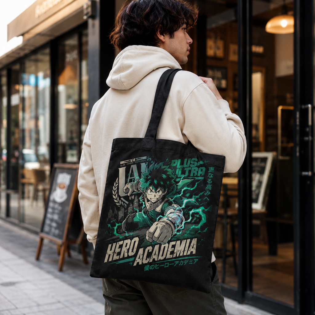 Deku My Hero Academia Anime Canvas Tote Bag - Hero Academia Charge