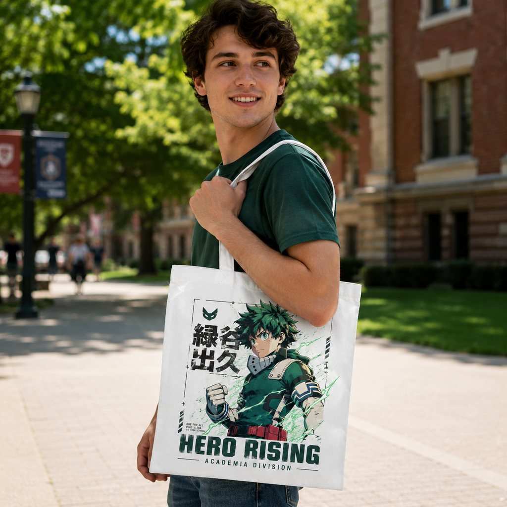Deku My Hero Academia Anime Canvas Tote Bag - Hero Rising