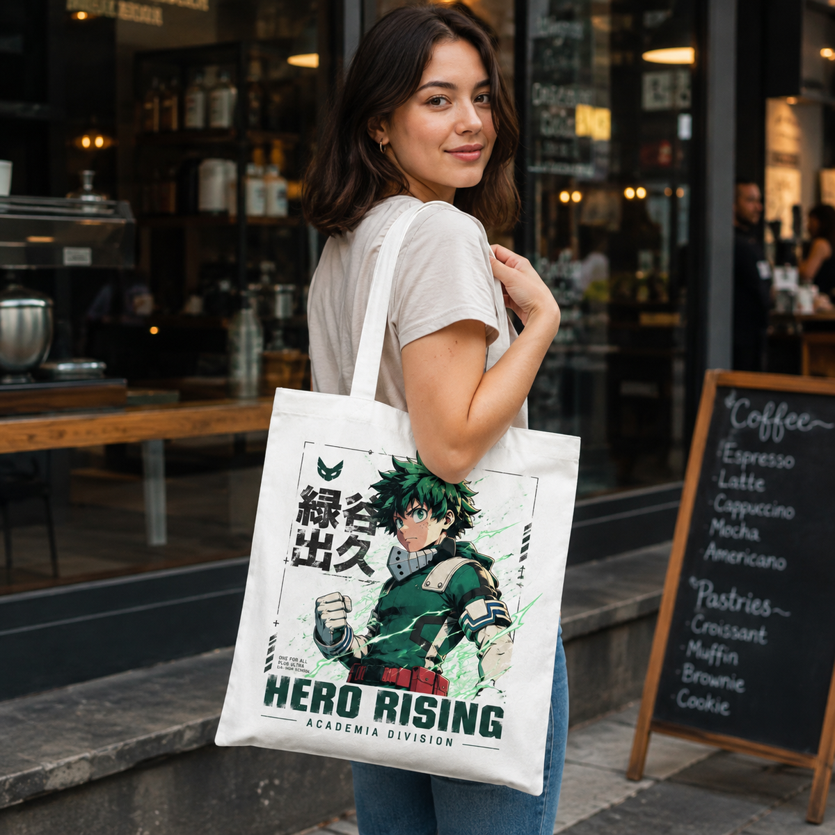 Deku My Hero Academia Anime Canvas Tote Bag - Hero Rising