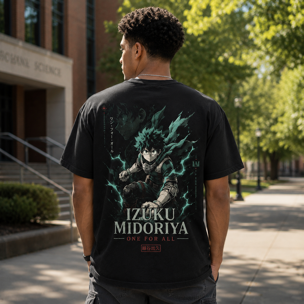 Deku My Hero Academia Anime Graphic Tee - Izuku Midoriya One For All