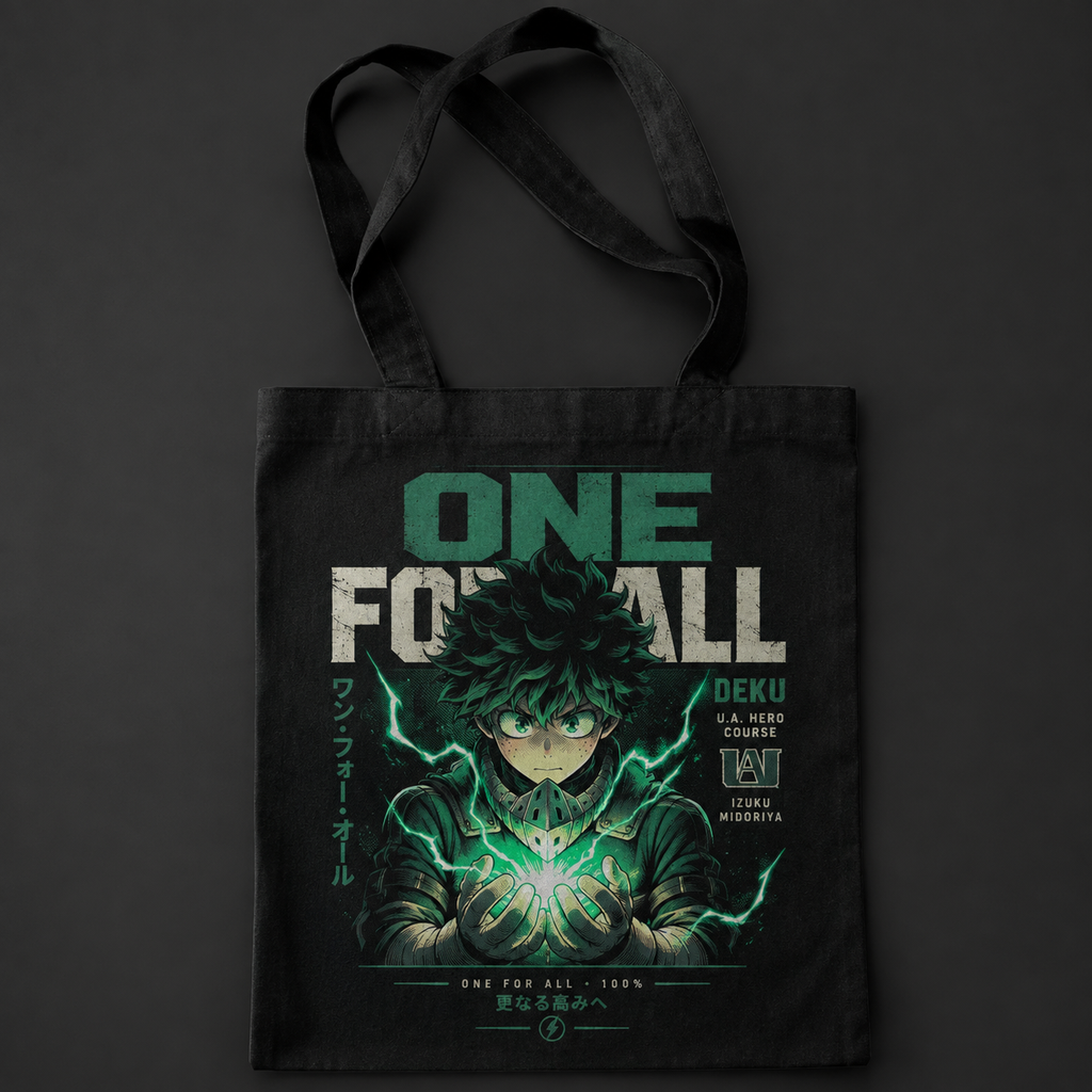Deku My Hero Academia Anime Canvas Tote Bag - One For All