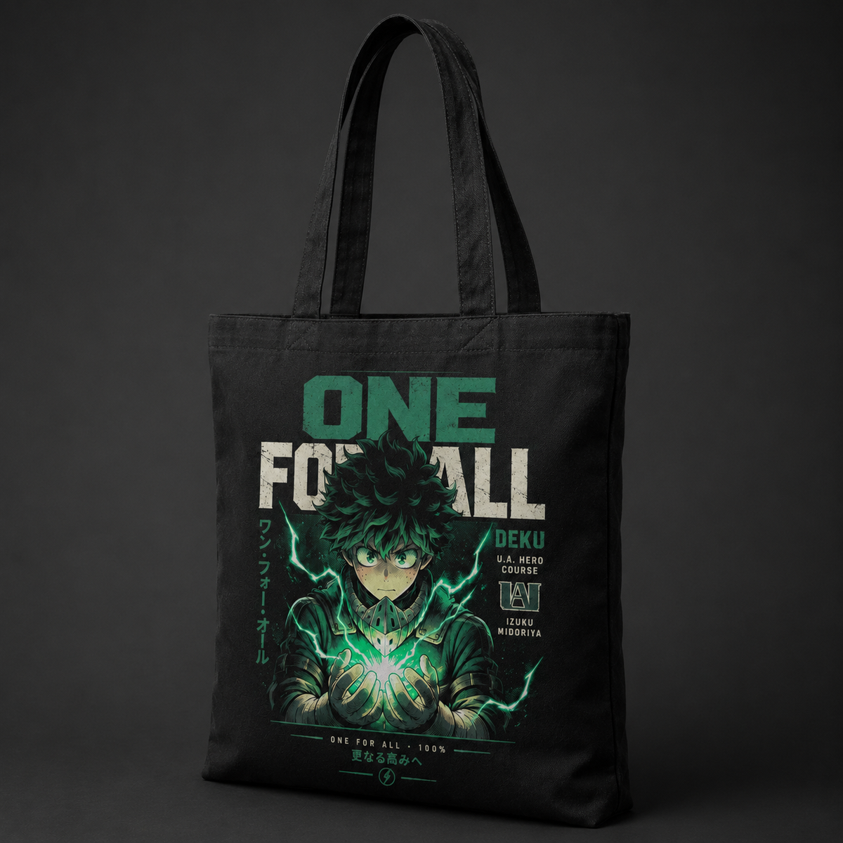 Deku My Hero Academia Anime Canvas Tote Bag - One For All