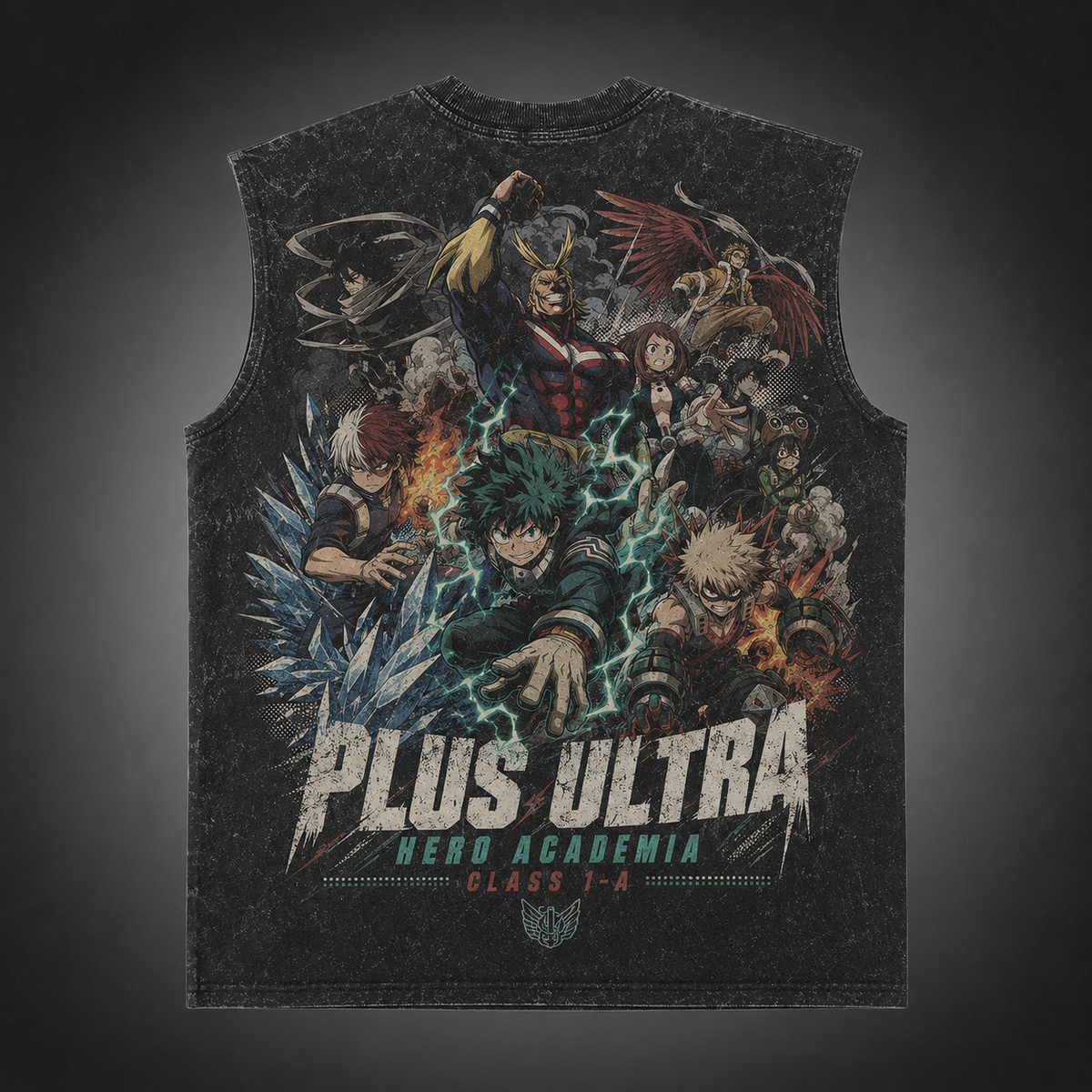 Deku & Todoroki My Hero Academia Anime Tank Top - Plus Ultra Class 1-A Acid Wash Vest