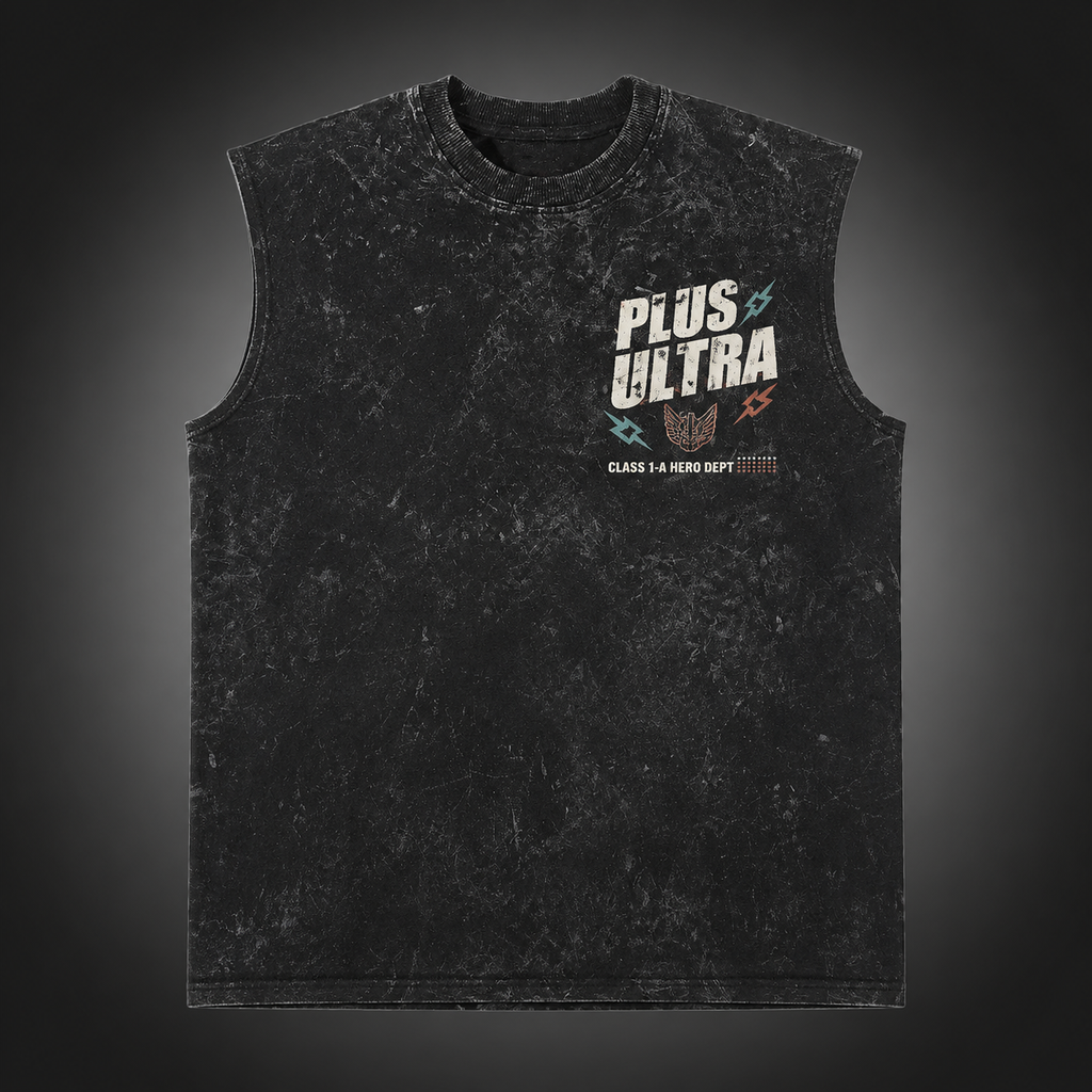 Deku & Todoroki My Hero Academia Anime Tank Top - Plus Ultra Class 1-A Acid Wash Vest