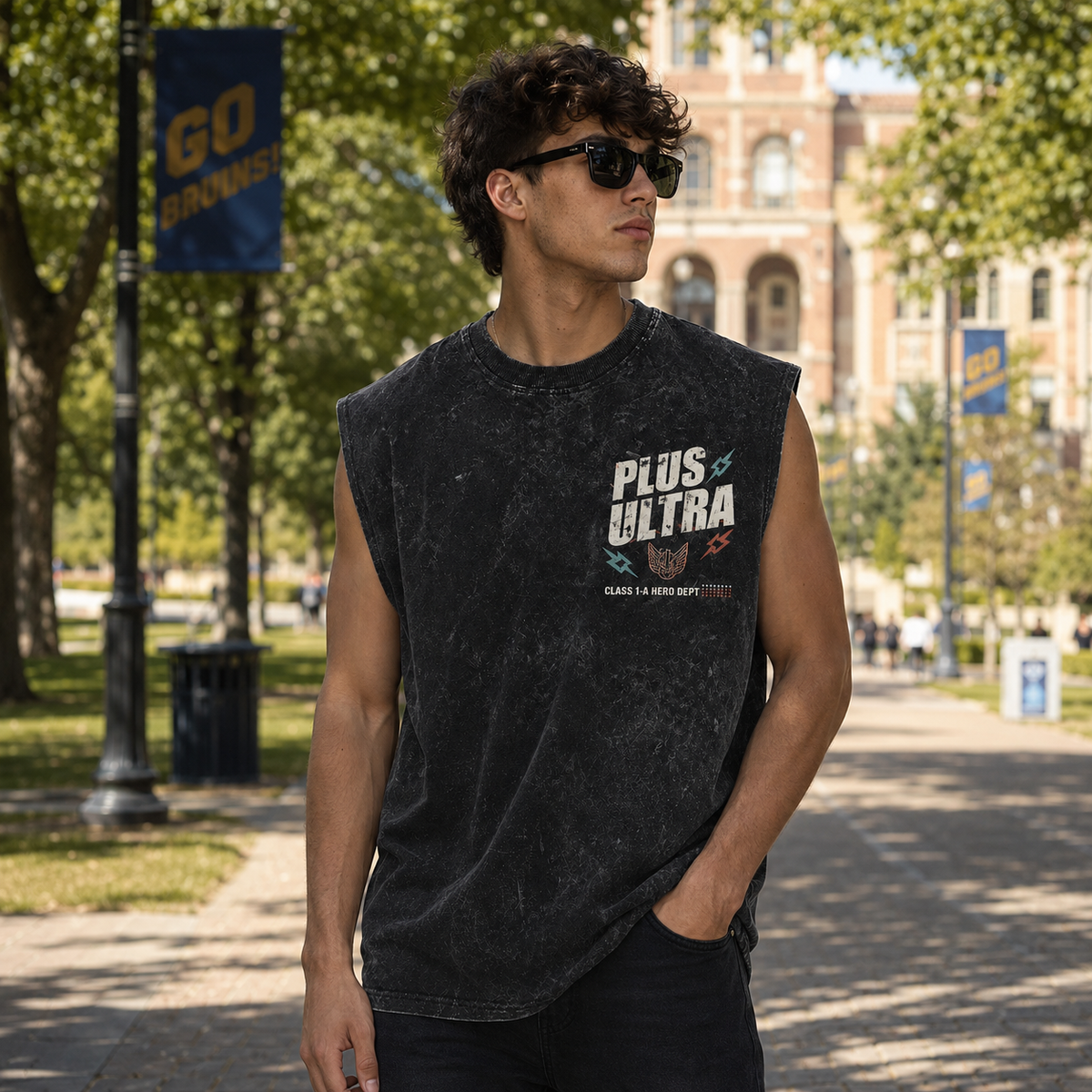 Deku & Todoroki My Hero Academia Anime Tank Top - Plus Ultra Class 1-A Acid Wash Vest