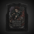 Demon Slayer Anime Tank Top - Breathe Through The Dark Acid Wash Vest