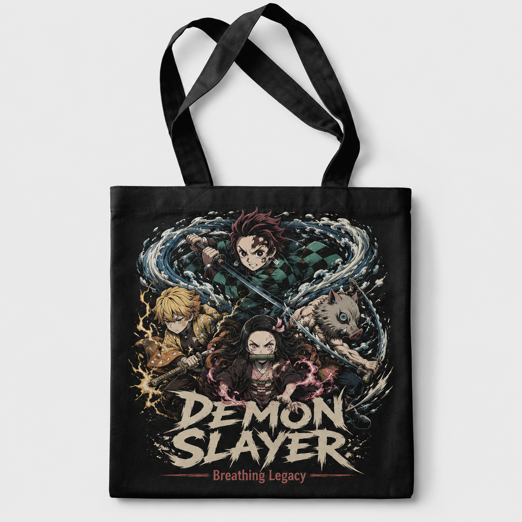 Demon Slayer Anime Canvas Tote Bag - Breathing Legacy