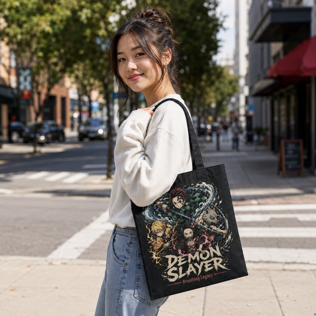 Demon Slayer Anime Canvas Tote Bag - Breathing Legacy
