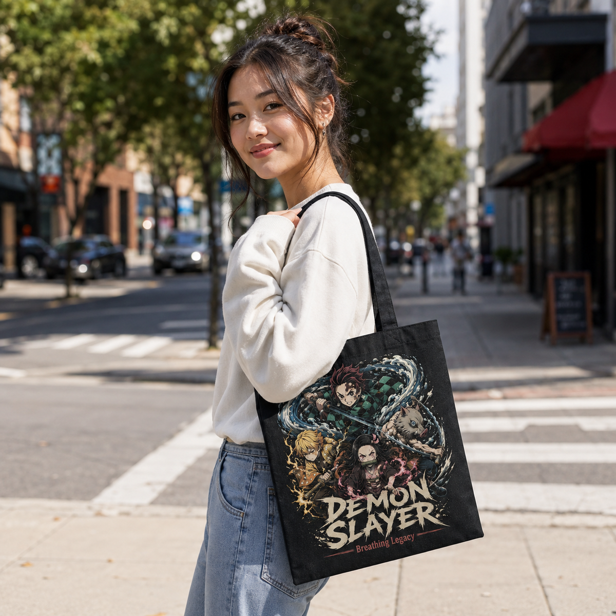 Demon Slayer Anime Canvas Tote Bag - Breathing Legacy