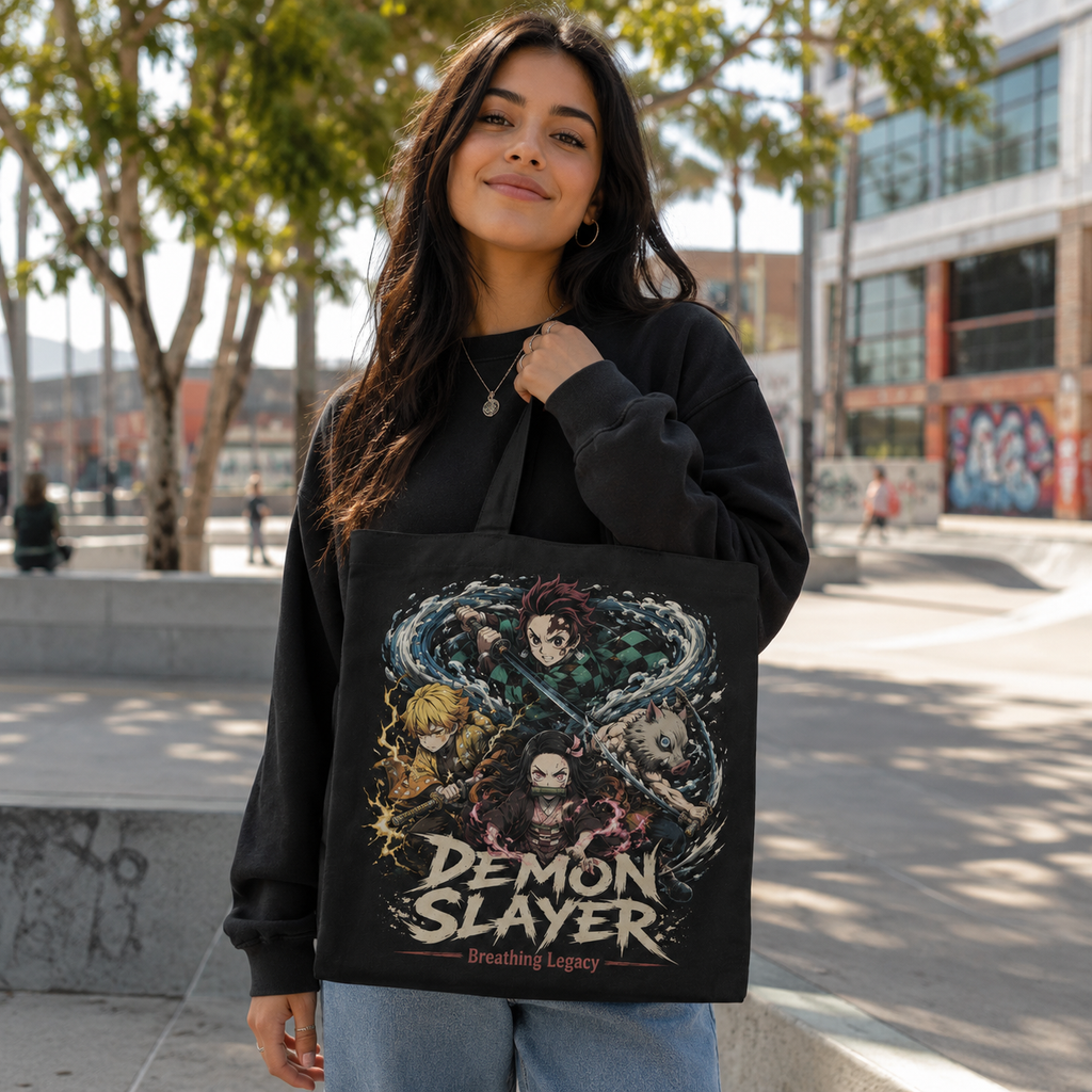 Demon Slayer Anime Canvas Tote Bag - Breathing Legacy