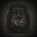 Demon Slayer Anime Tank Top - Breathing Styles Crest Acid Wash Vest