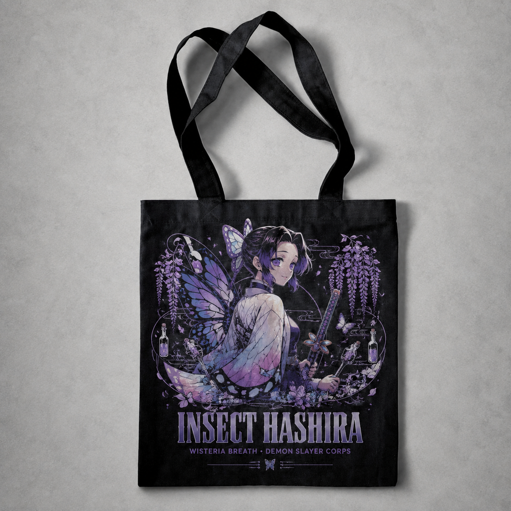 Demon Slayer Anime Canvas Tote Bag - Corps (Nichirin swords motif) Cut Through Fear