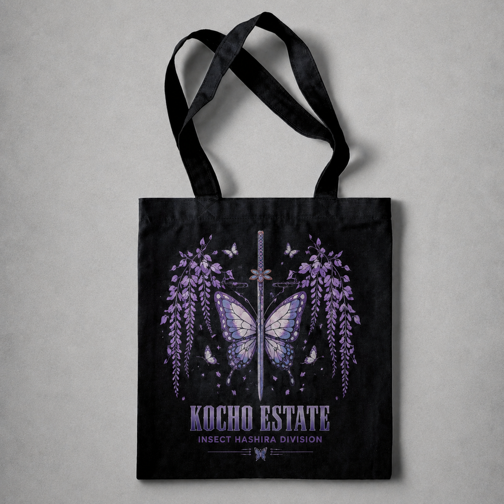 Demon Slayer Anime Canvas Tote Bag - Corps (Nichirin swords motif) Cut Through Fear