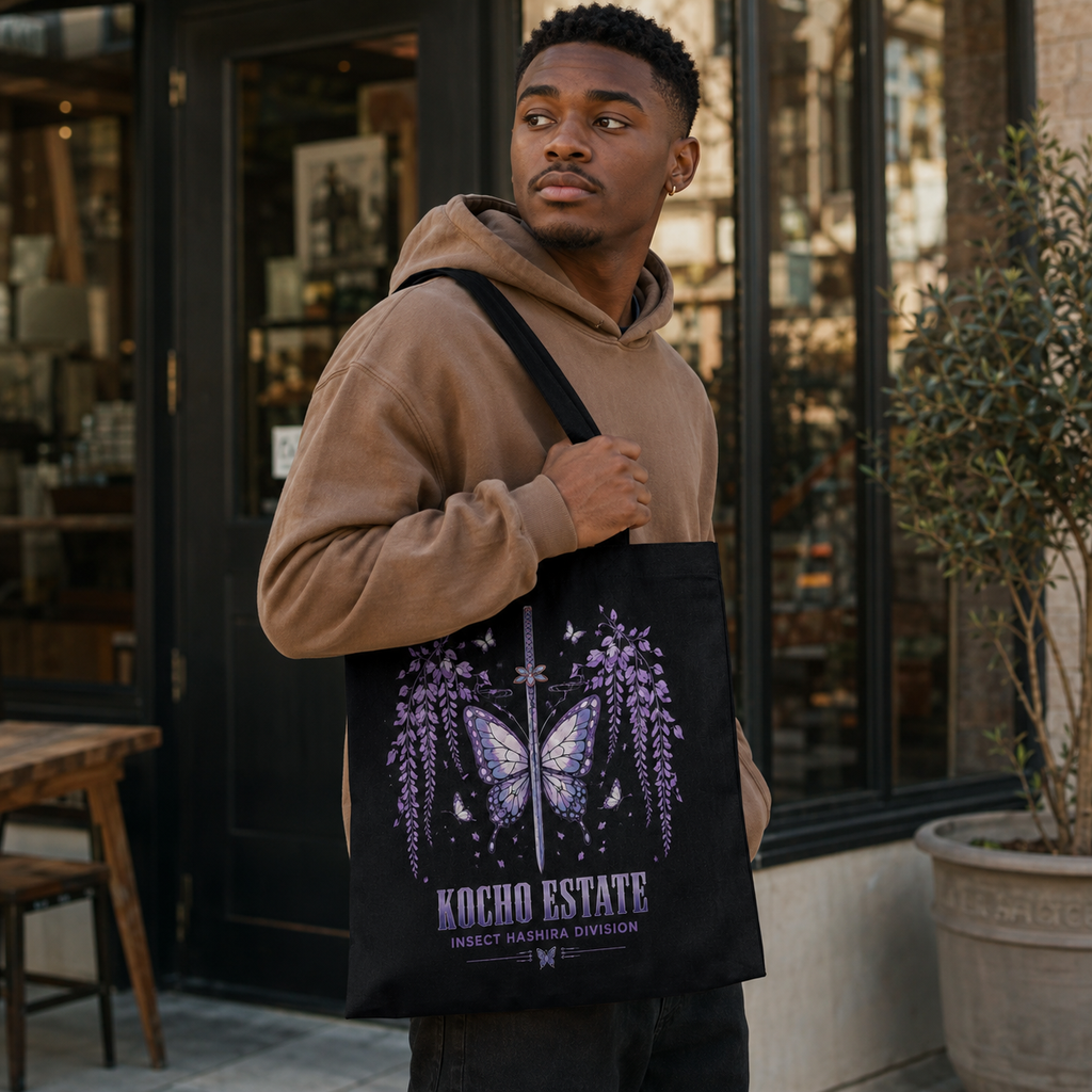 Demon Slayer Anime Canvas Tote Bag - Corps (Nichirin swords motif) Cut Through Fear