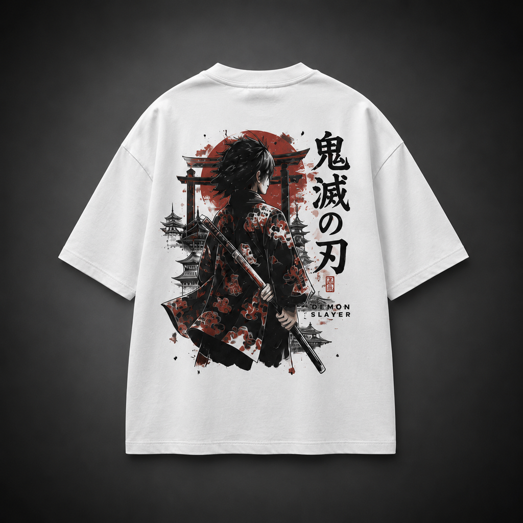 Demon Slayer Anime Graphic Tee - Crimson Sun Ronin