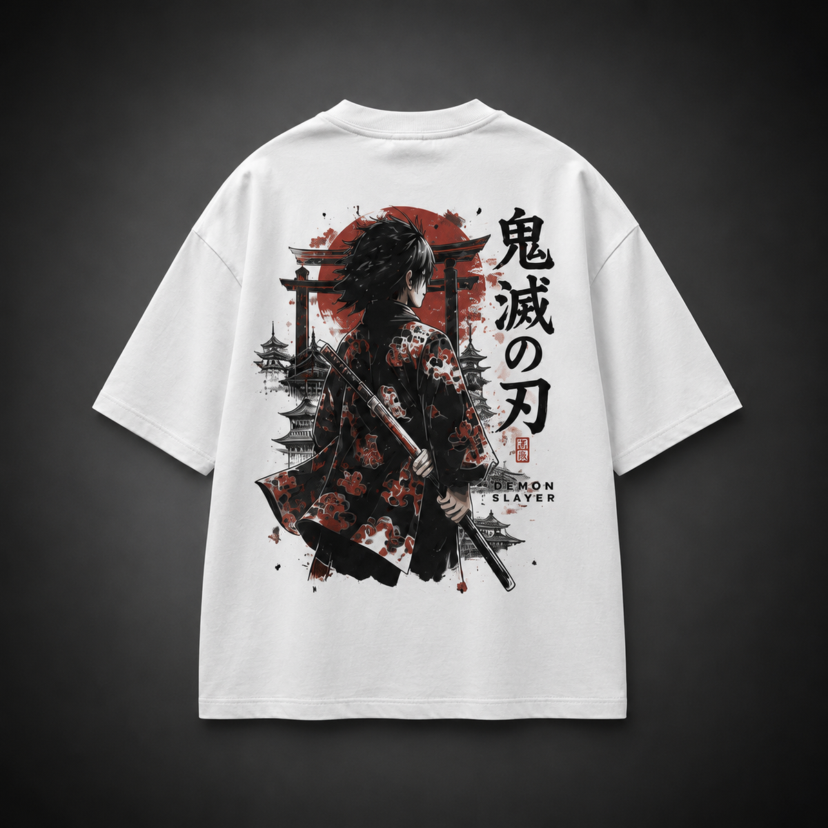 Demon Slayer Anime Graphic Tee - Crimson Sun Ronin