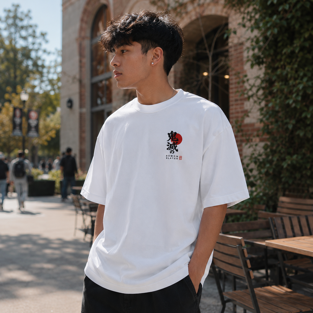 Demon Slayer Anime Graphic Tee - Crimson Sun Ronin