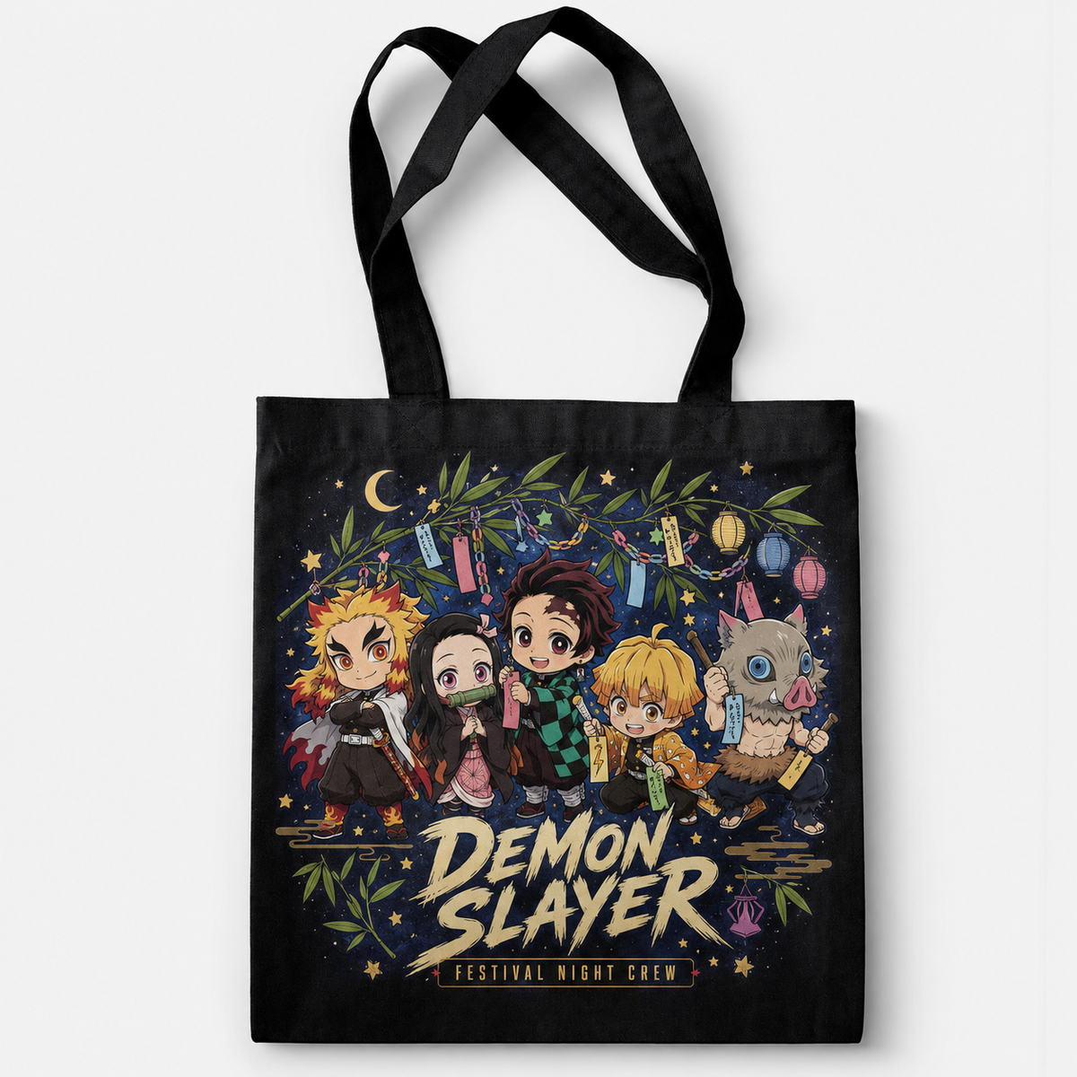Demon Slayer Anime Canvas Tote Bag - Festival Night Crew