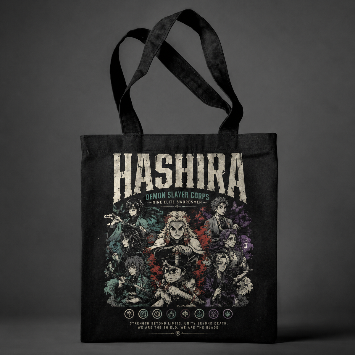 Demon Slayer Anime Canvas Tote Bag - Hashira Corps Lineup