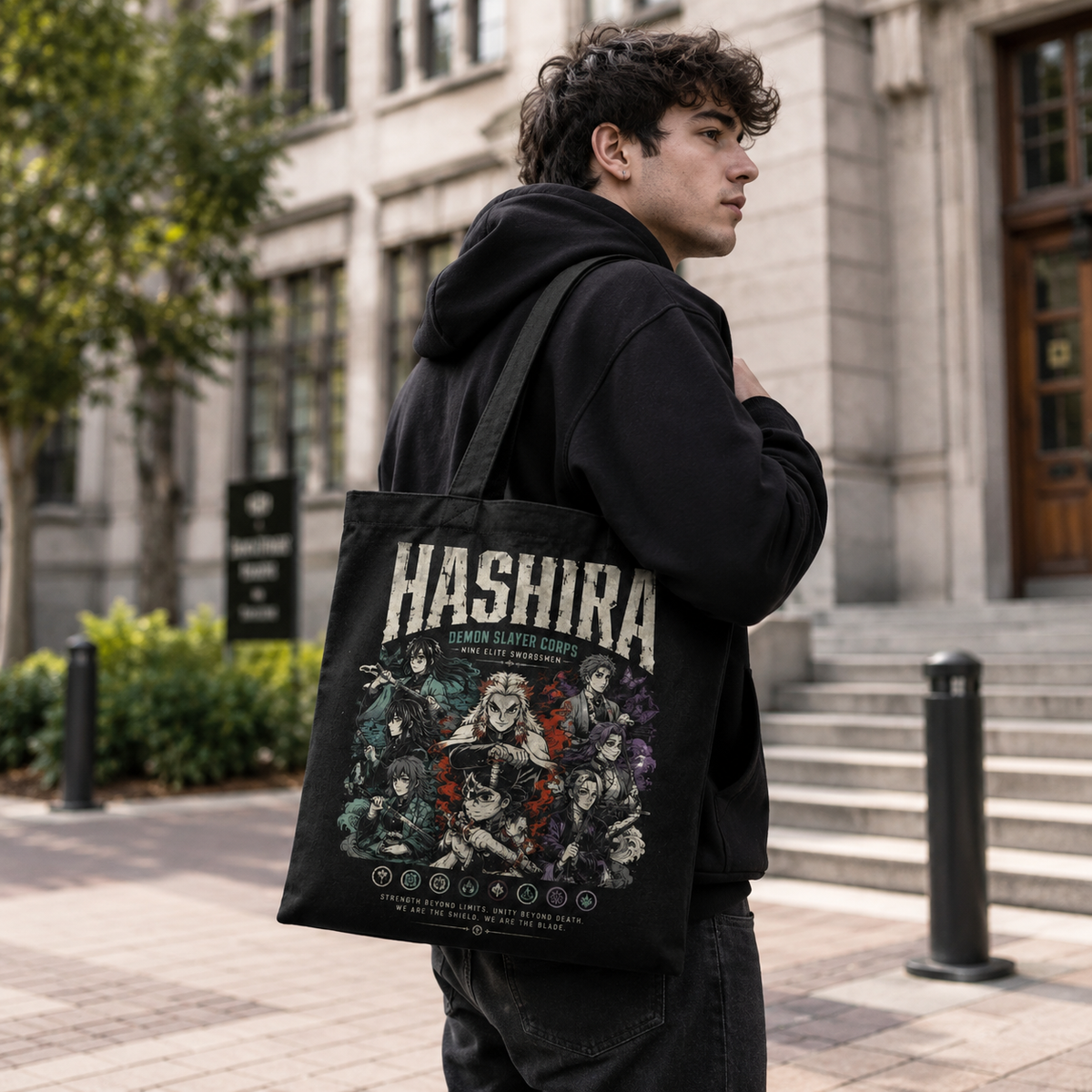Demon Slayer Anime Canvas Tote Bag - Hashira Corps Lineup