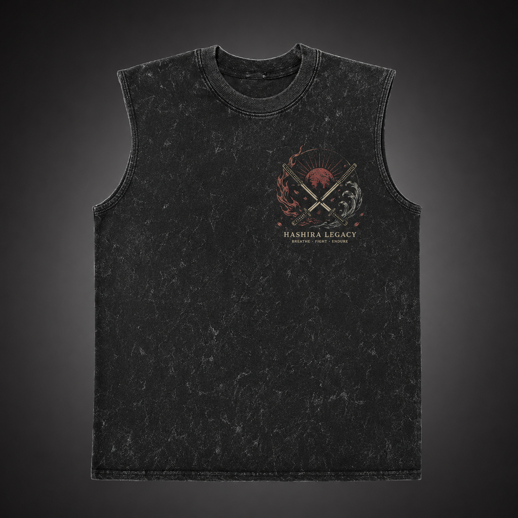 Demon Slayer Anime Tank Top - Hashira Legacy Emblem Acid Wash Vest