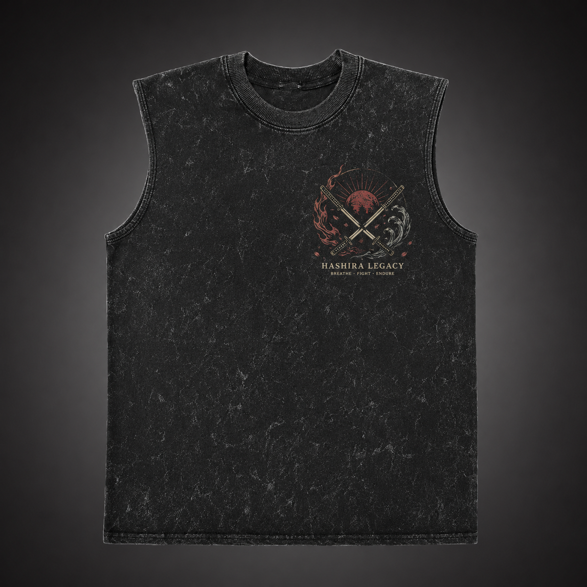 Demon Slayer Anime Tank Top - Hashira Legacy Emblem Acid Wash Vest