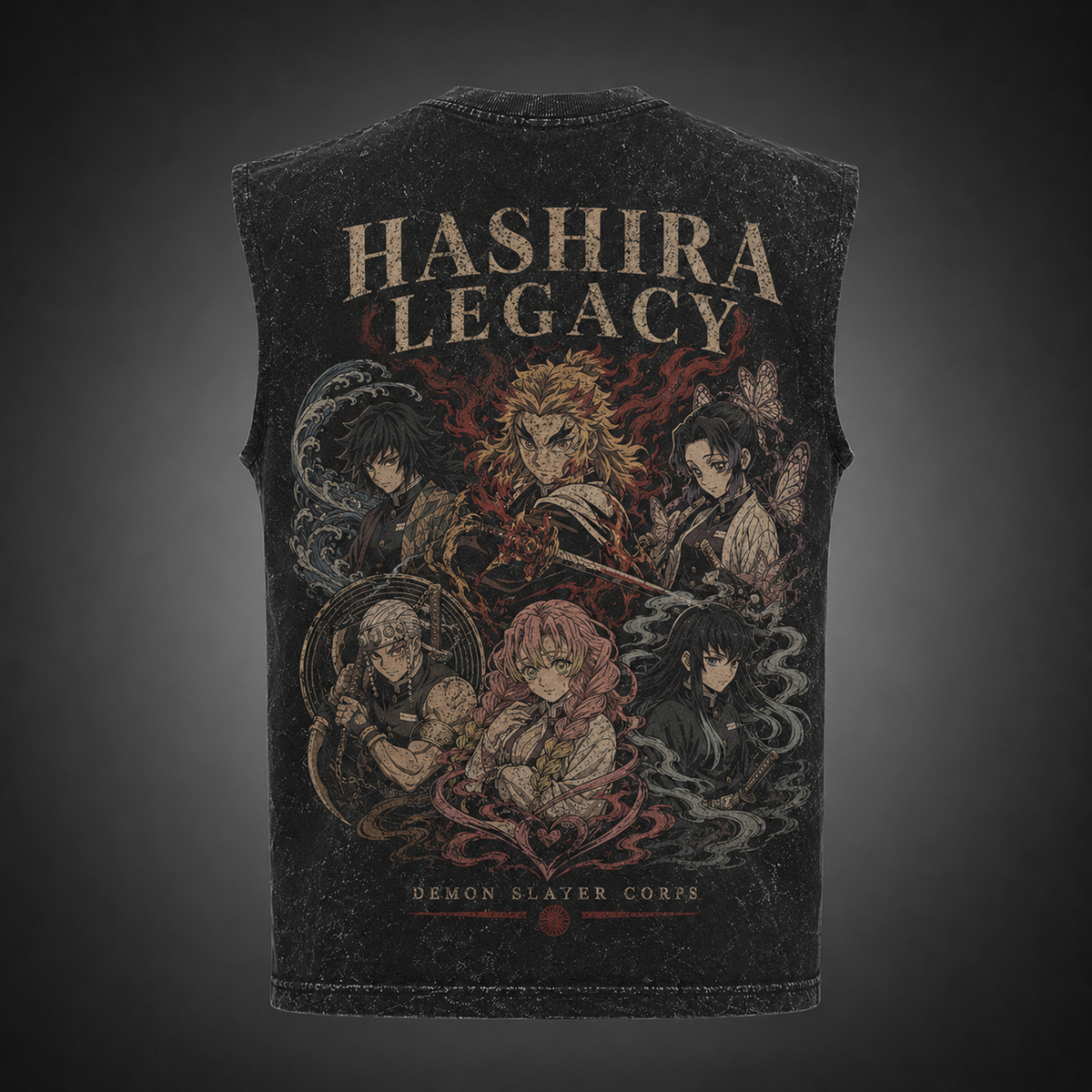 Demon Slayer Anime Tank Top - Hashira Legacy Acid Wash Vest