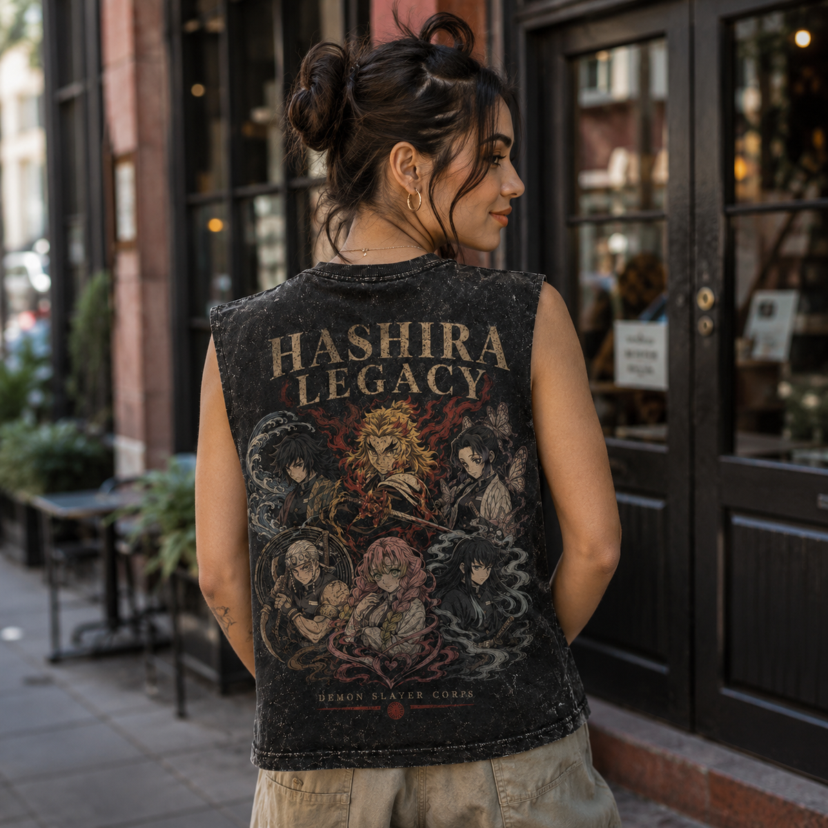 Demon Slayer Anime Tank Top - Hashira Legacy Acid Wash Vest
