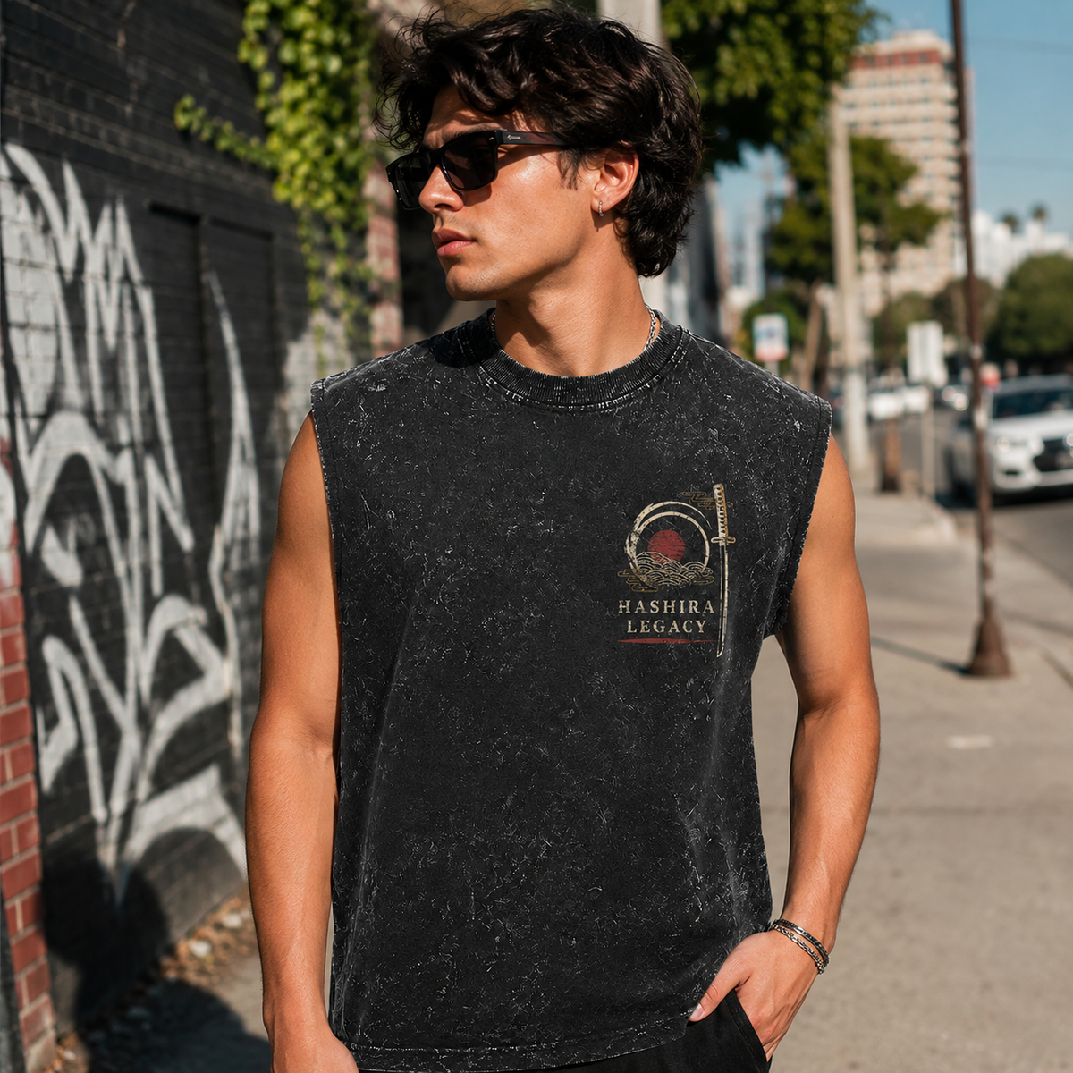 Demon Slayer Anime Tank Top - Hashira Legacy Acid Wash Vest