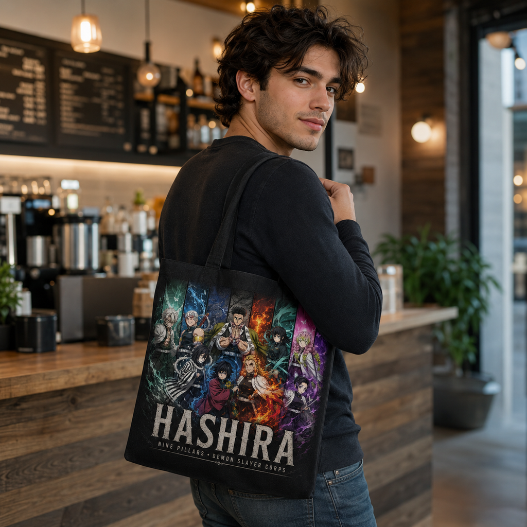 Demon Slayer Anime Canvas Tote Bag - Hashira Panels