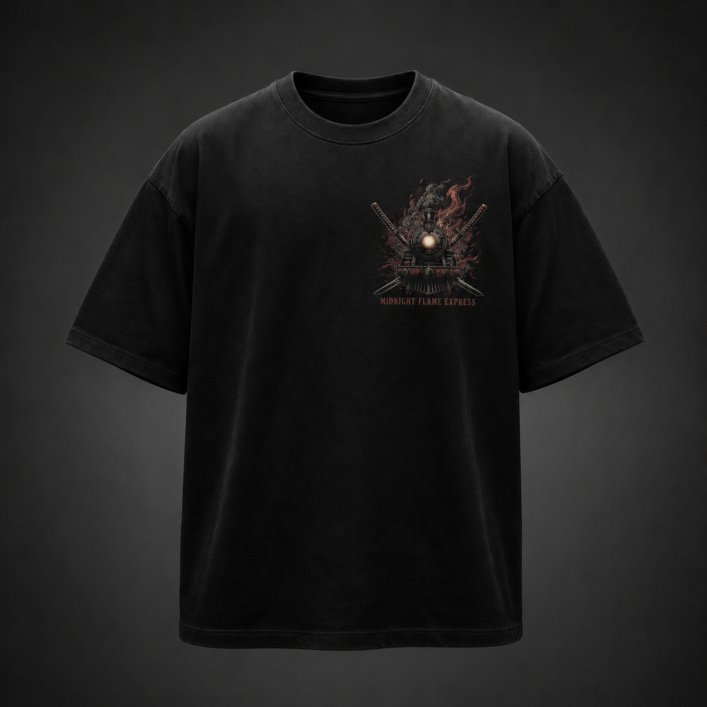 Demon Slayer Anime Graphic Tee - Midnight Flame Express