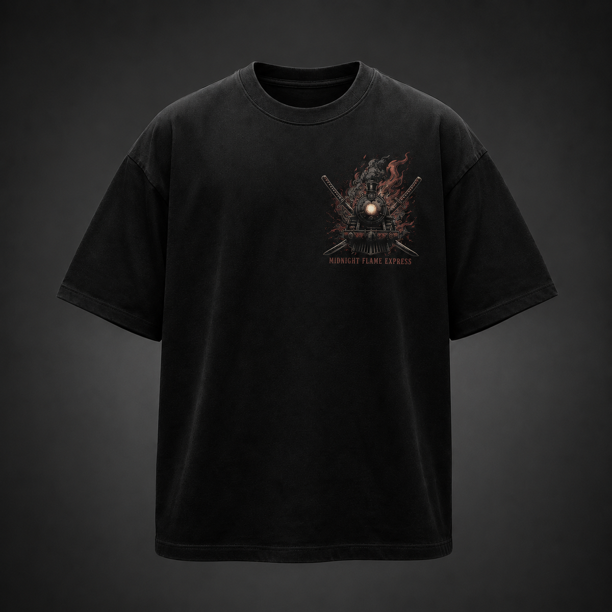 Demon Slayer Anime Graphic Tee - Midnight Flame Express