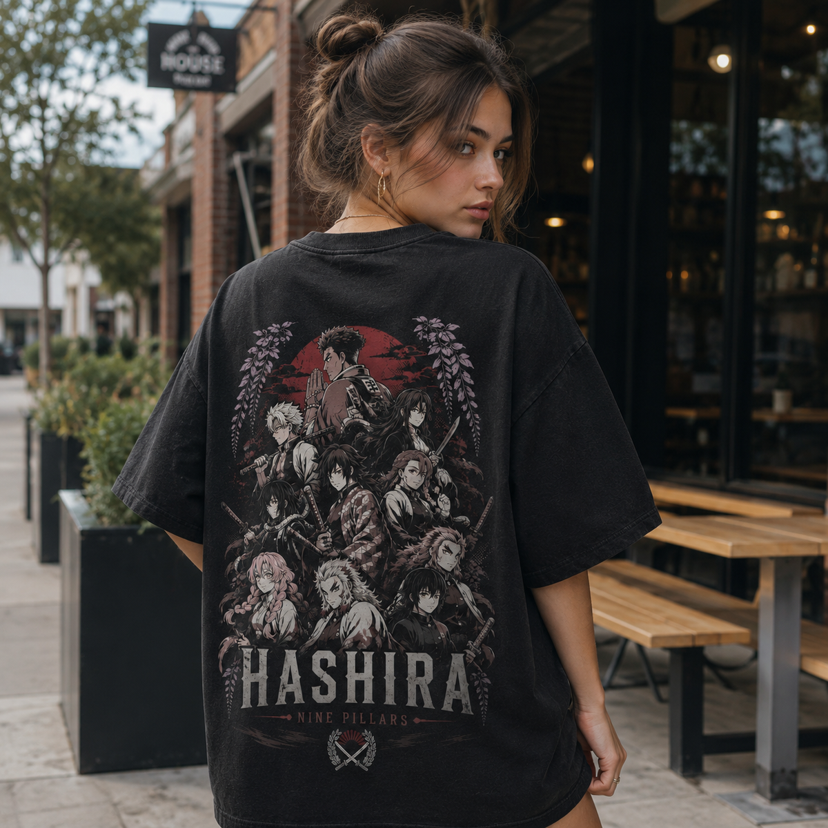 Demon Slayer Anime Graphic Tee - Nine Pillars