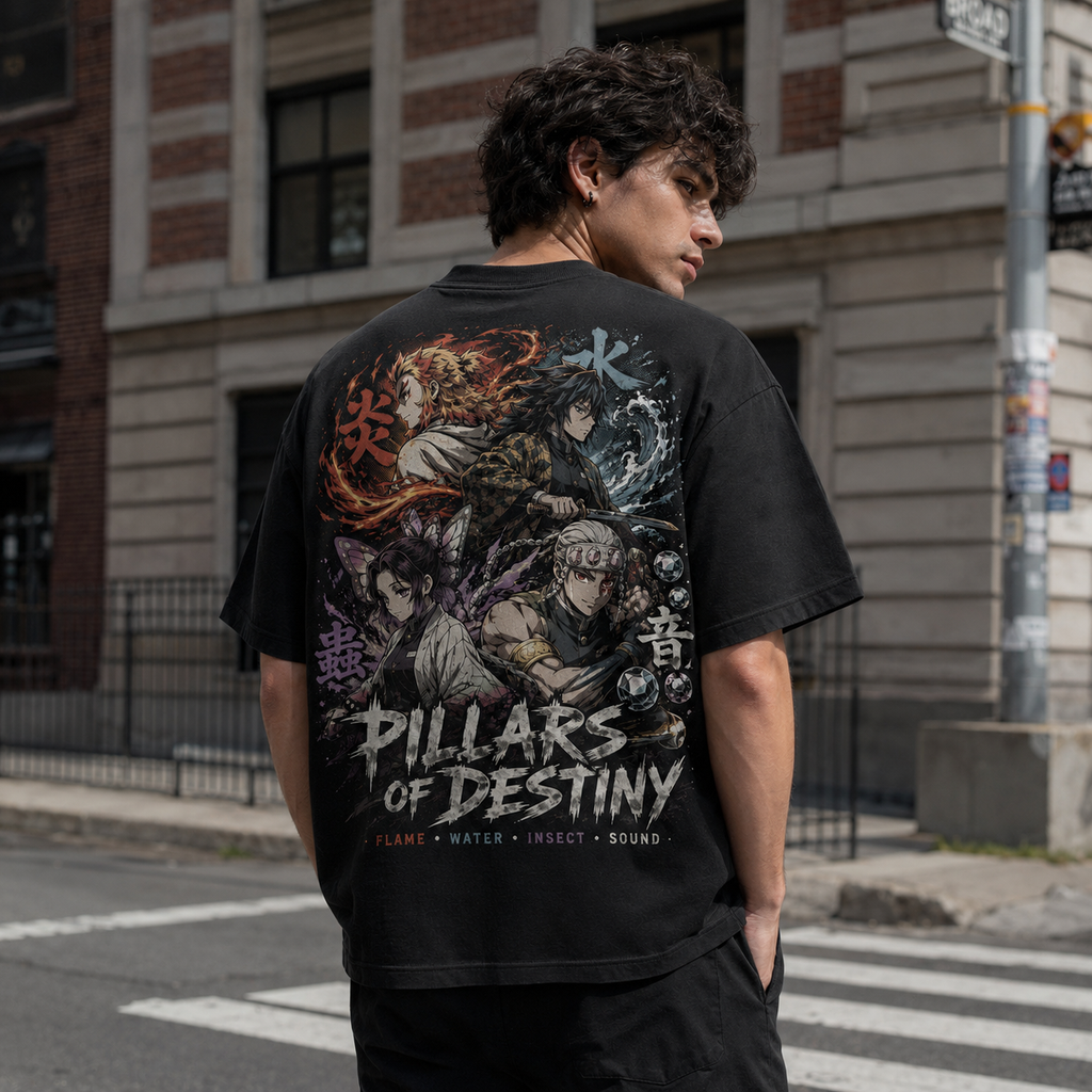 Demon Slayer Anime Graphic Tee - Pillars Of Destiny