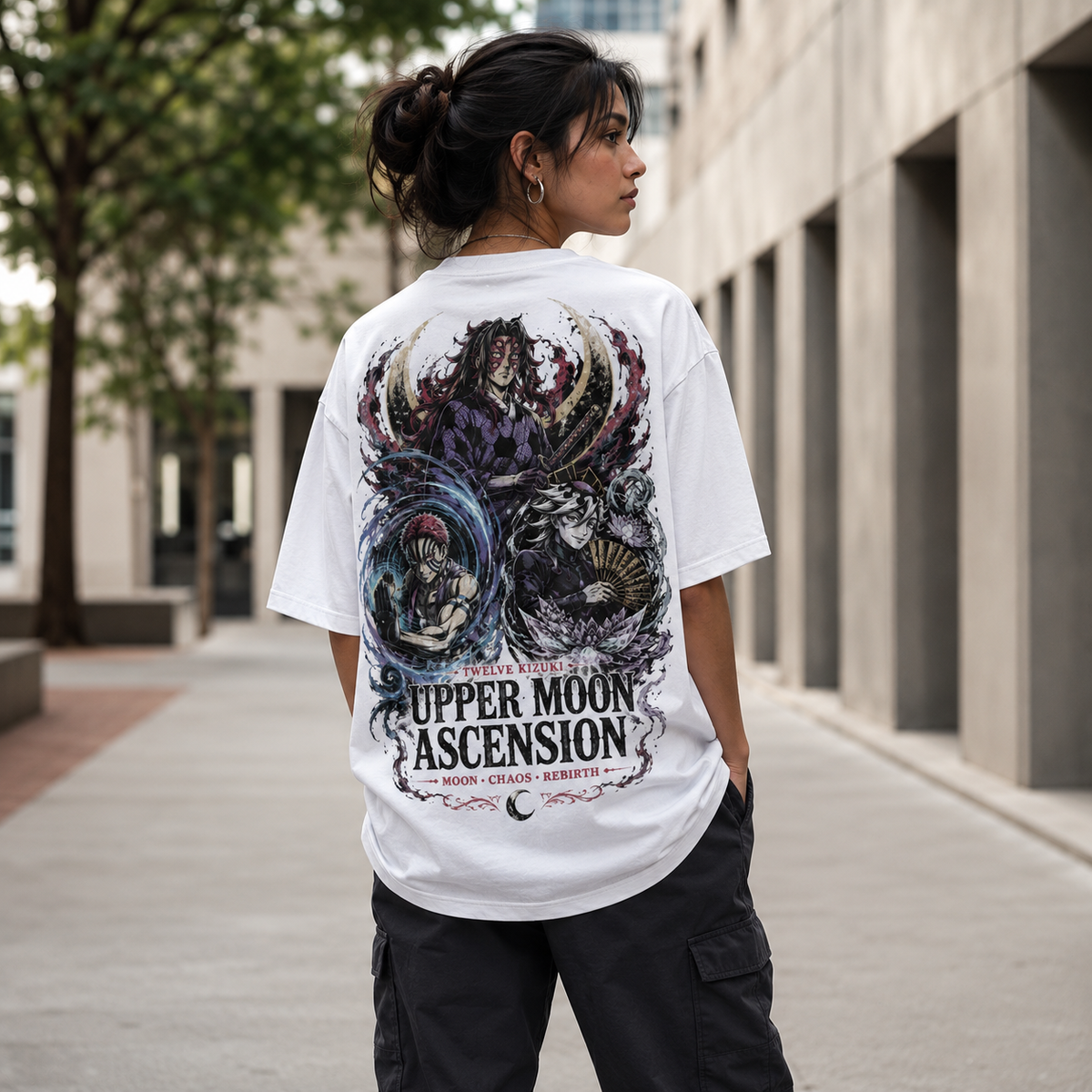 Demon Slayer Anime Graphic Tee - Upper Moon Ascension