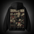 Denji, Aki Hayakawa, Makima, Power Chainsaw Man Anime Hoodie - Vintage Roster Grid