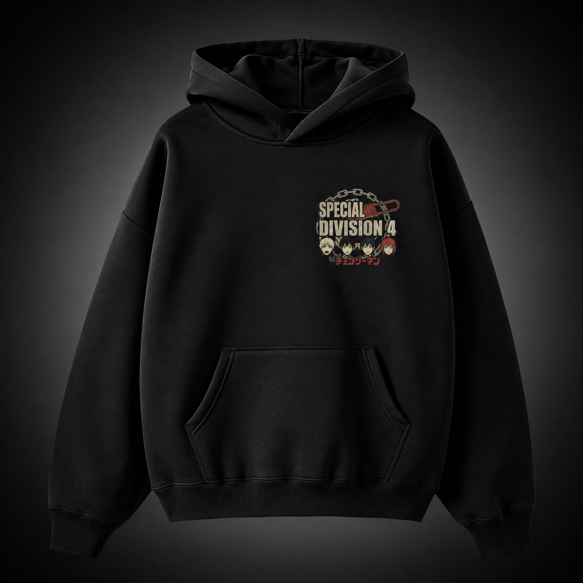 Denji, Aki Hayakawa, Makima, Power Chainsaw Man Anime Hoodie - Vintage Roster Grid