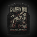 Denji, Aki Hayakawa, Power Chainsaw Man Anime Tank Top - Special Division Four Acid Wash Vest