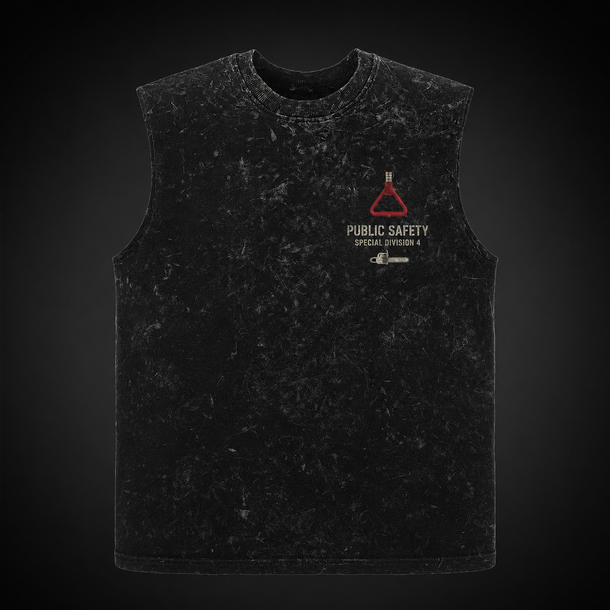 Denji, Aki Hayakawa, Power Chainsaw Man Anime Tank Top - Special Division Four Acid Wash Vest