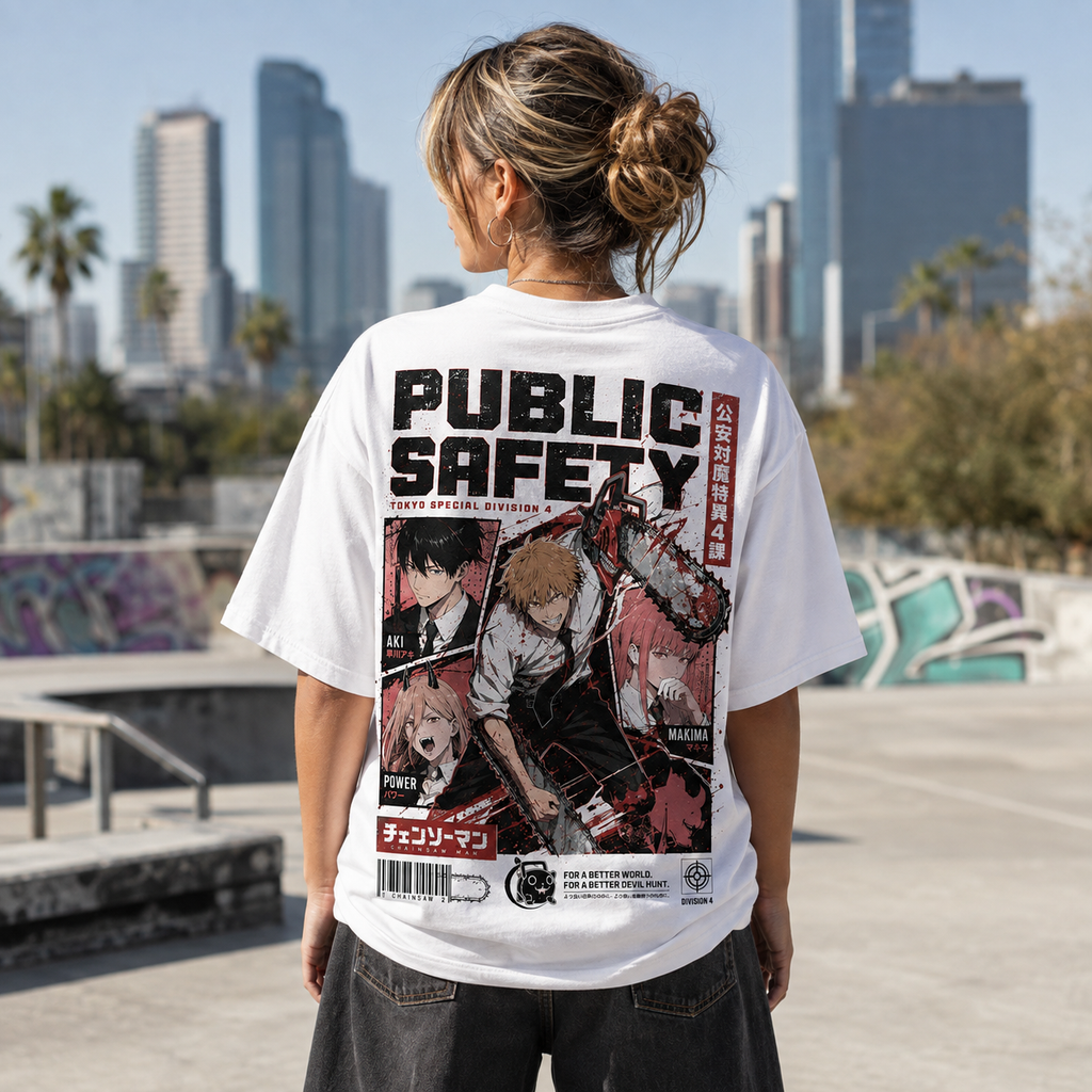 Denji, Aki, Power & Makima Chainsaw Man Anime Graphic Tee - Division Four