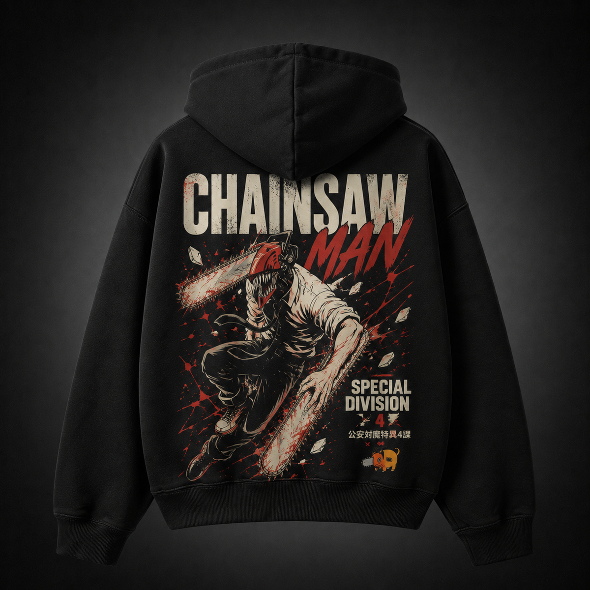 Denji (Chainsaw Man Anime Hoodie -) Blood Splatter Charge