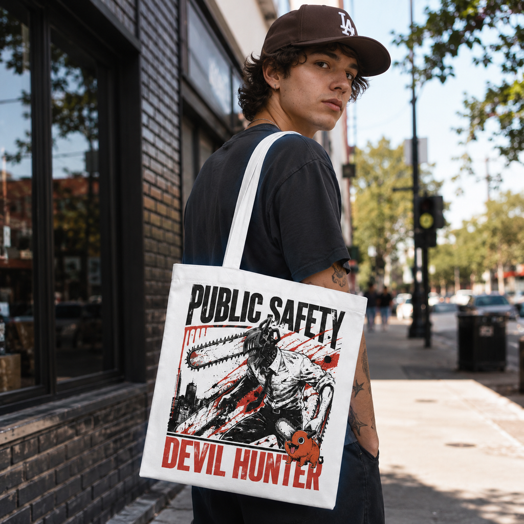 Denji (Chainsaw Man Anime Canvas Tote Bag -), Pochita Devil Hunter Skyline