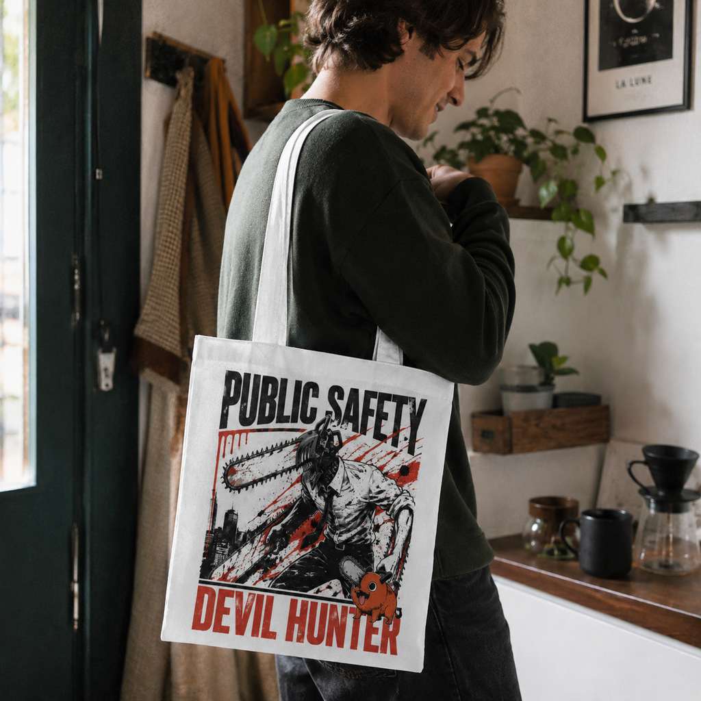 Denji (Chainsaw Man Anime Canvas Tote Bag -), Pochita Devil Hunter Skyline