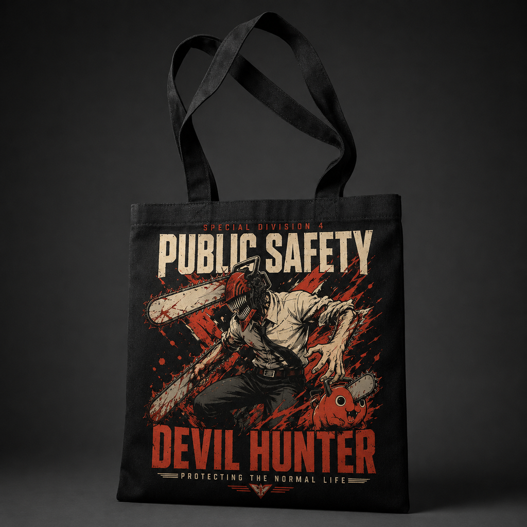 Denji (Chainsaw Man Anime Canvas Tote Bag -), Pochita Public Safety Rush