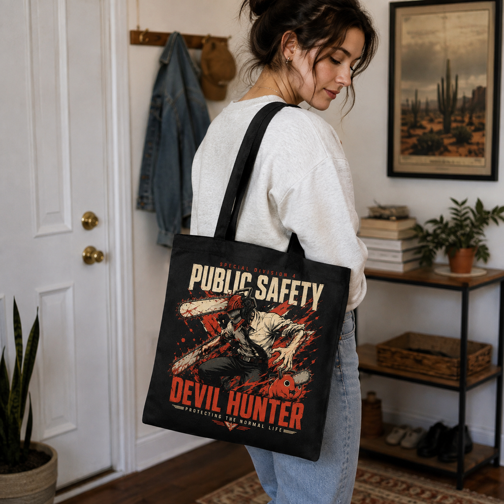 Denji (Chainsaw Man Anime Canvas Tote Bag -), Pochita Public Safety Rush
