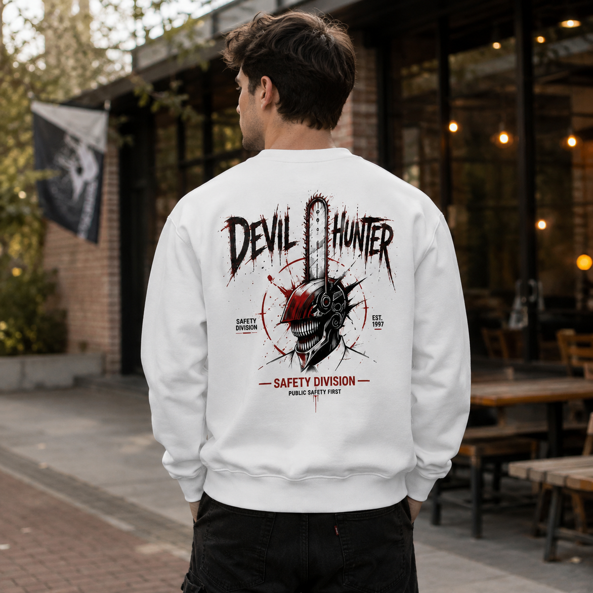 Denji (Chainsaw Man Anime Sweatshirt -) Safety First