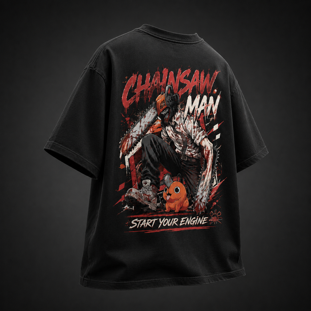 Denji Chainsaw Man Anime Graphic Tee - Start Your Engine