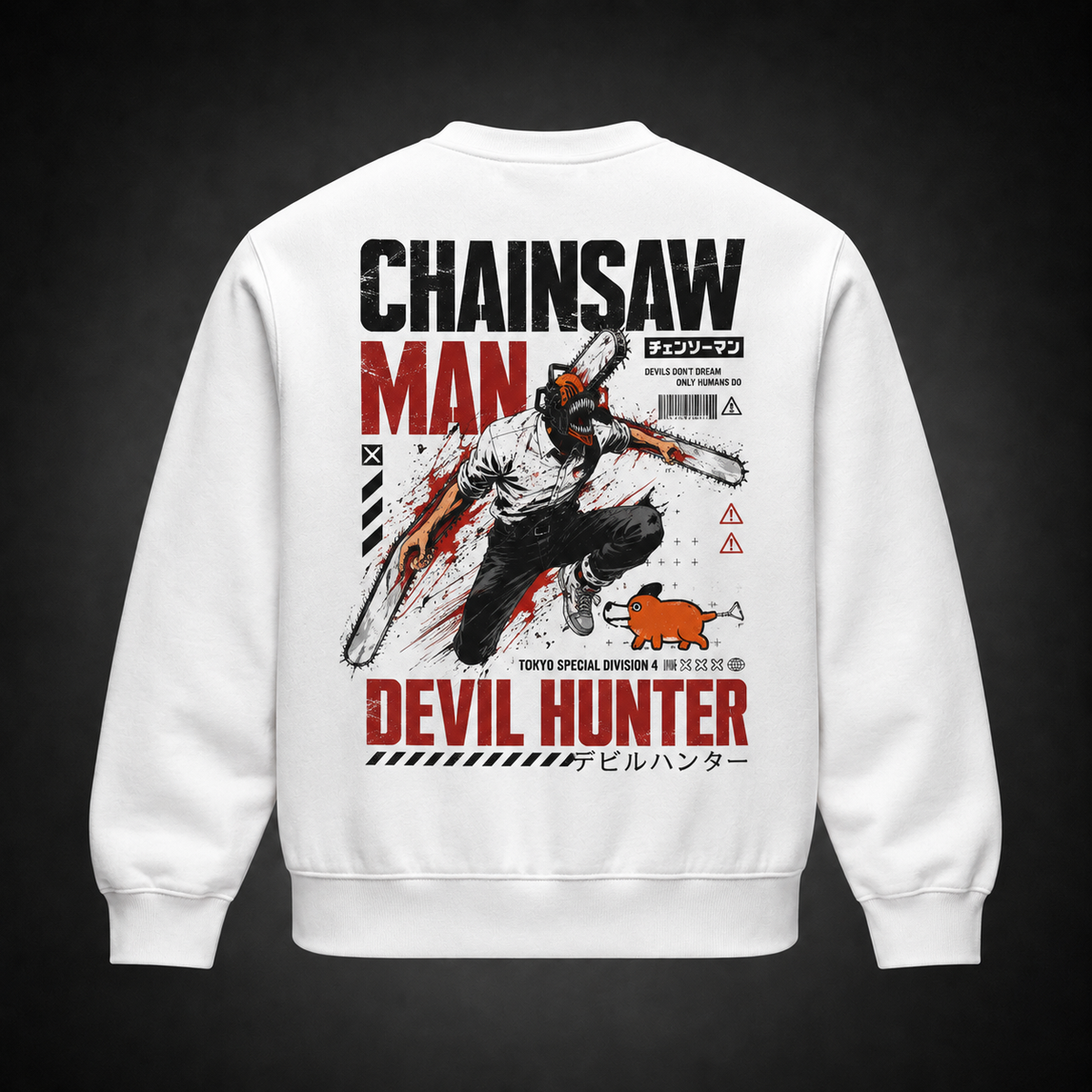 Denji, Pochita Chainsaw Man Anime Sweatshirt - Tokyo Division